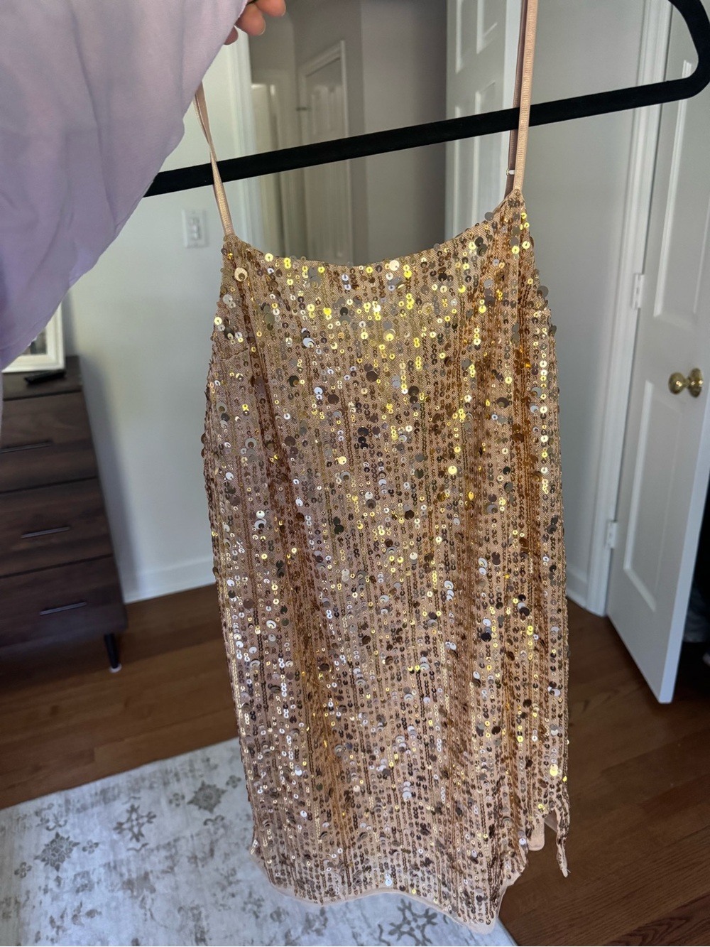 Free People Gold Sequin Mini Dress